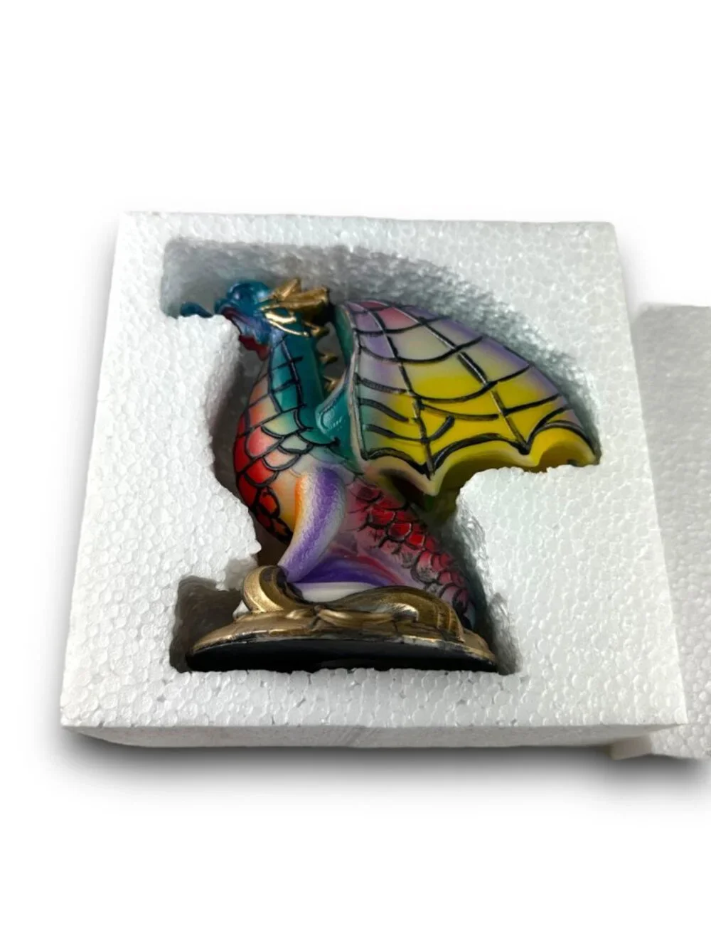 Hand-Painted Multicolor Dragon Lamp Figurine - 10